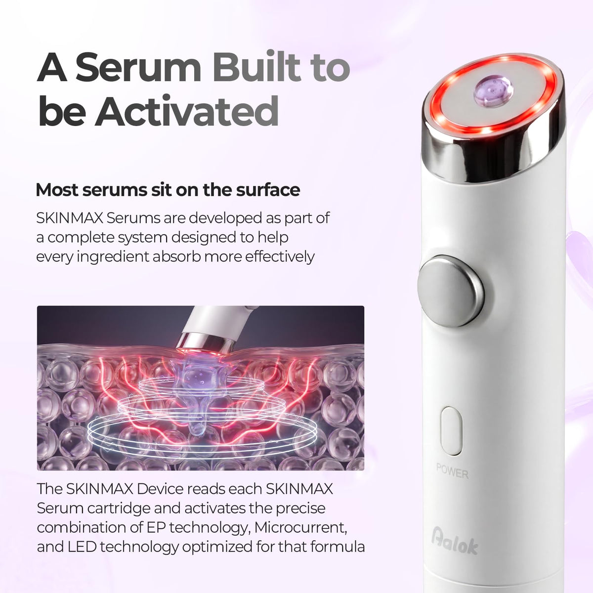 Aalok SKINMAX Facial Device and 03 Rejuvenating Elasticity SKINMAX Serum (Device + Serum)